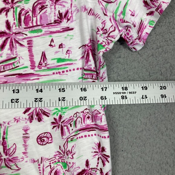 Stella Parker T Shirt Womens Small Purple Palm V Neck Lightweight Travel Tourist - Picture 6 of 10